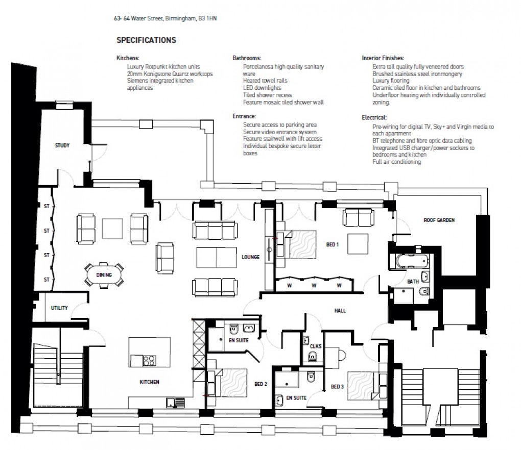 Floorplan for Water Street, Birmingham